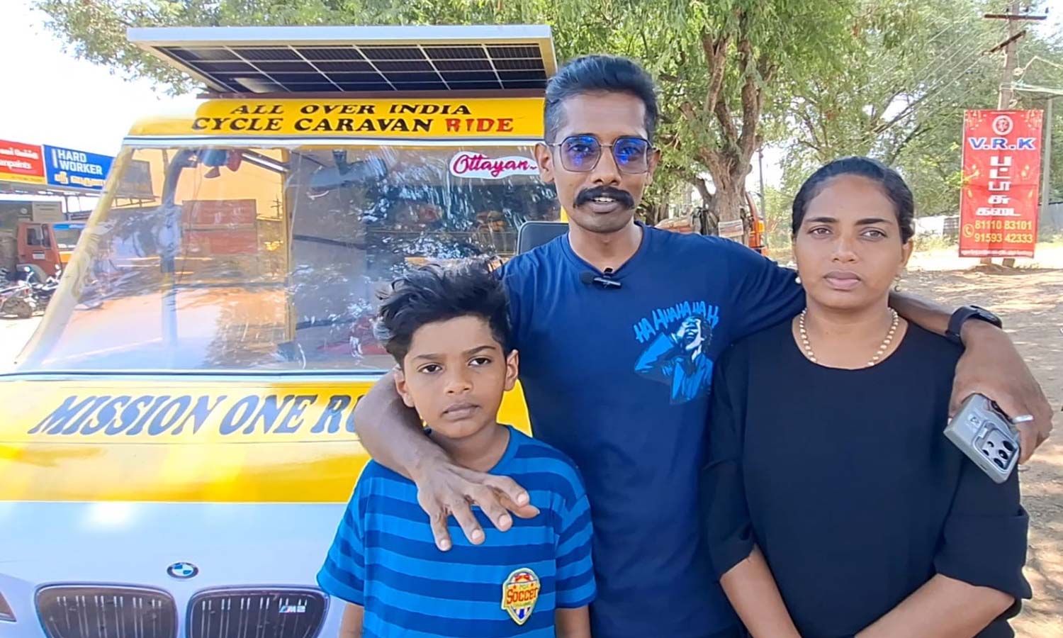 கேரளா முதல் காஷ்மீர் வரை... குடும்பத்துடன் 'சைக்கிள் கேரவனில்' வாலிபர் பயணம்