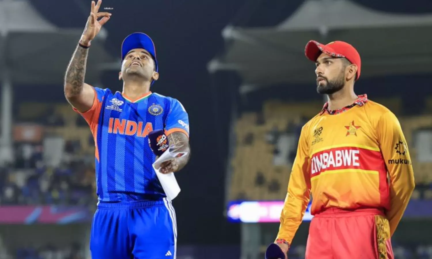 டி20-உலகக்-கோப்பை-2026:-ஜிம்பாப்வே-பந்து-வீச்சு-தேர்வு--இந்திய-அணியில்-2-மாற்றம்