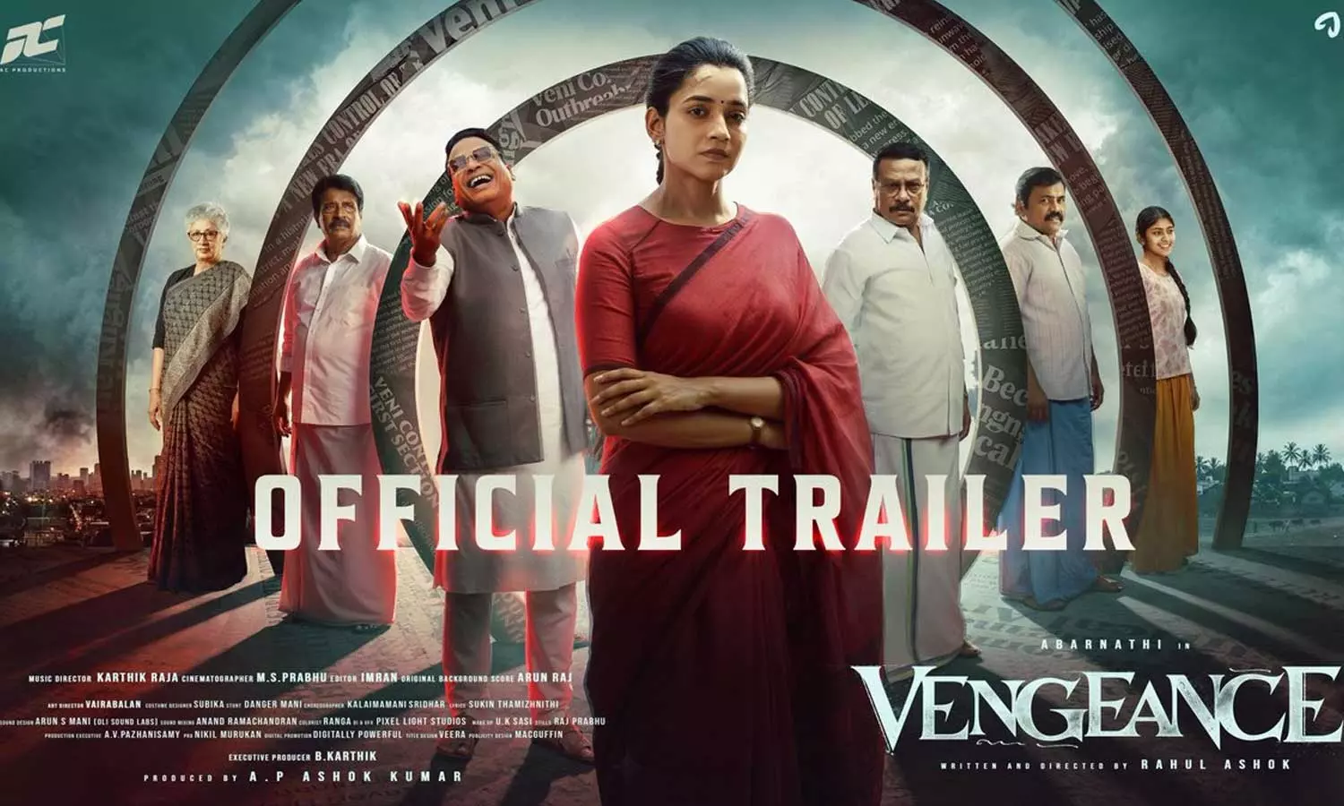 அபர்ணதி நடிக்கும் வெஞ்சென்ஸ் படத்தின் டிரெய்லர் வெளியீடு
