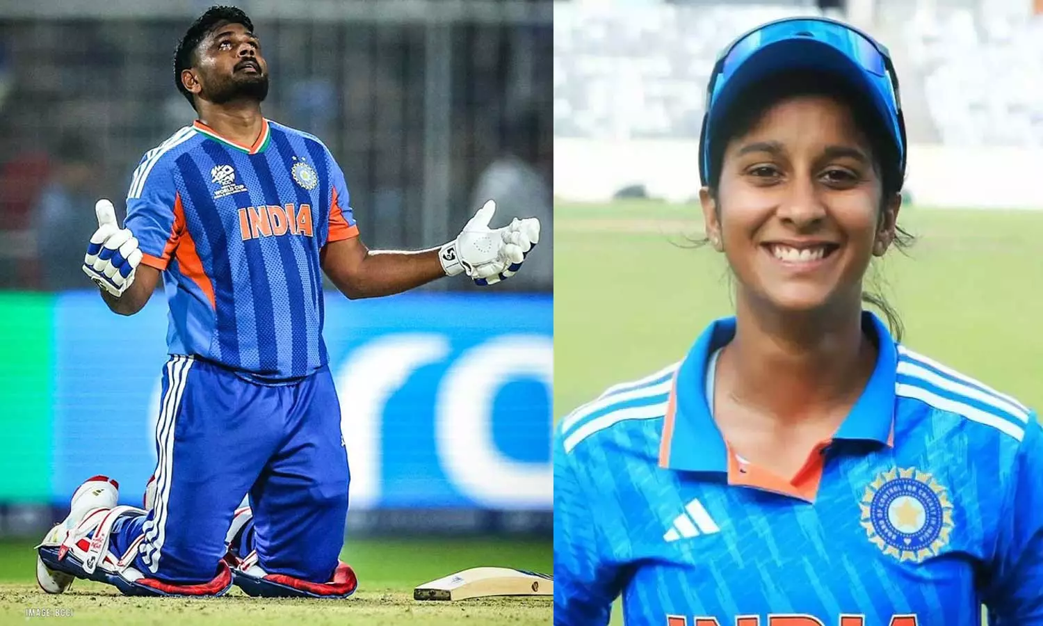 கடவுளுக்கு நன்றி: அப்போ ஜெமிமா... இப்போ சஞ்சு சாம்சன் - சிலுவை கொண்டாட்ட வீடியோ வைரல் கடவுளுக்கு நன்றி: அப்போ ஜெமிமா... இப்போ சஞ்சு சாம்சன் - சிலுவை கொண்டாட்ட வீடியோ வைரல்