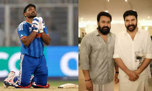 டி20 உலகக் கோப்பை: சஞ்சு சாம்சனை பாராட்டி பதிவிட்ட மலையாள சூப்பர் ஸ்டார்கள்