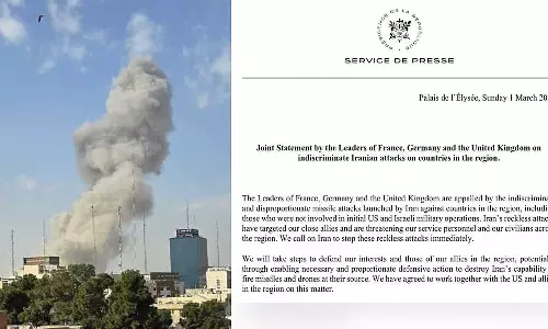 ஈரானுக்கு எதிராக களம் இறங்க தயார் - பிரிட்டன், பிரான்ஸ், ஜெர்மனி நாடுகள் கூட்டறிக்கை