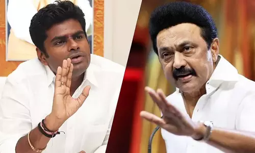 இல்லாத இந்தித் திணிப்பை எடுத்துக்காட்டு என்று உங்கள் தந்தை சொல்லிவிட்டுச் சென்றாரா?- முதலமைச்சருக்கு அண்ணாமலை கேள்வி