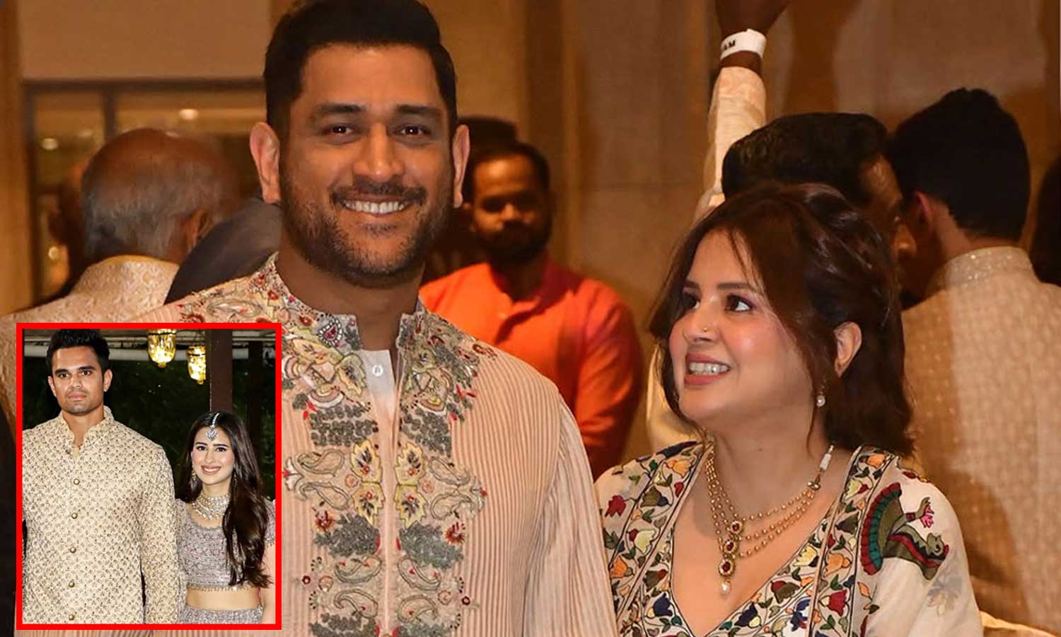 அர்ஜுன் டெண்டுல்கரின் திருமணத்தில் தோனி - சாக்ஷி தம்பதி #MSDhoni