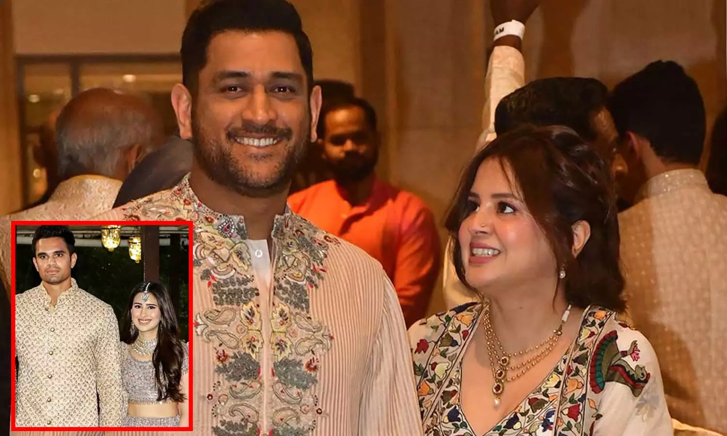 அர்ஜுன் டெண்டுல்கரின் திருமணத்தில் தோனி - சாக்ஷி தம்பதி #MSDhoni