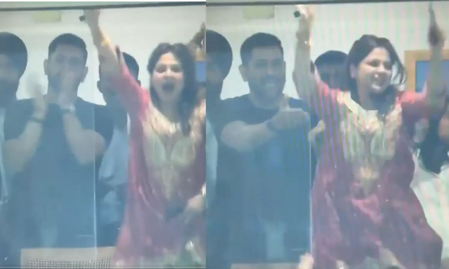 VIDEO:-ஒரே-அசிங்கமா-போச்சு...சாக்ஷி-செய்த-செயல்:-தோனி-சிரிப்பலை