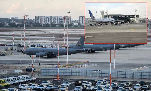 Israel Iran War | இஸ்ரேல் விமான நிலையத்தை தாக்கிய ஈரான் ஏவுகணைகள்