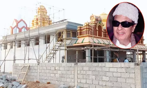 #MGR காட்பாடி அருகே ரூ.3 கோடியில் எம்.ஜி.ஆருக்கு கோவில் - நாளை கும்பாபிஷேகம்