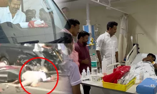 விஜயை பின்தொடர்ந்ததால் விபத்தில் சிக்கிய இளைஞரை சந்தித்து நலம் விசாரித்தார் அன்பில் மகேஷ் #vijay