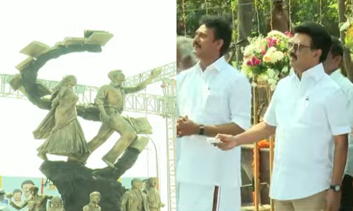 மெரினா கடற்கரையில் கல்விச்சிலை - முதலமைச்சர் #MKStalin திறந்து வைத்தார்