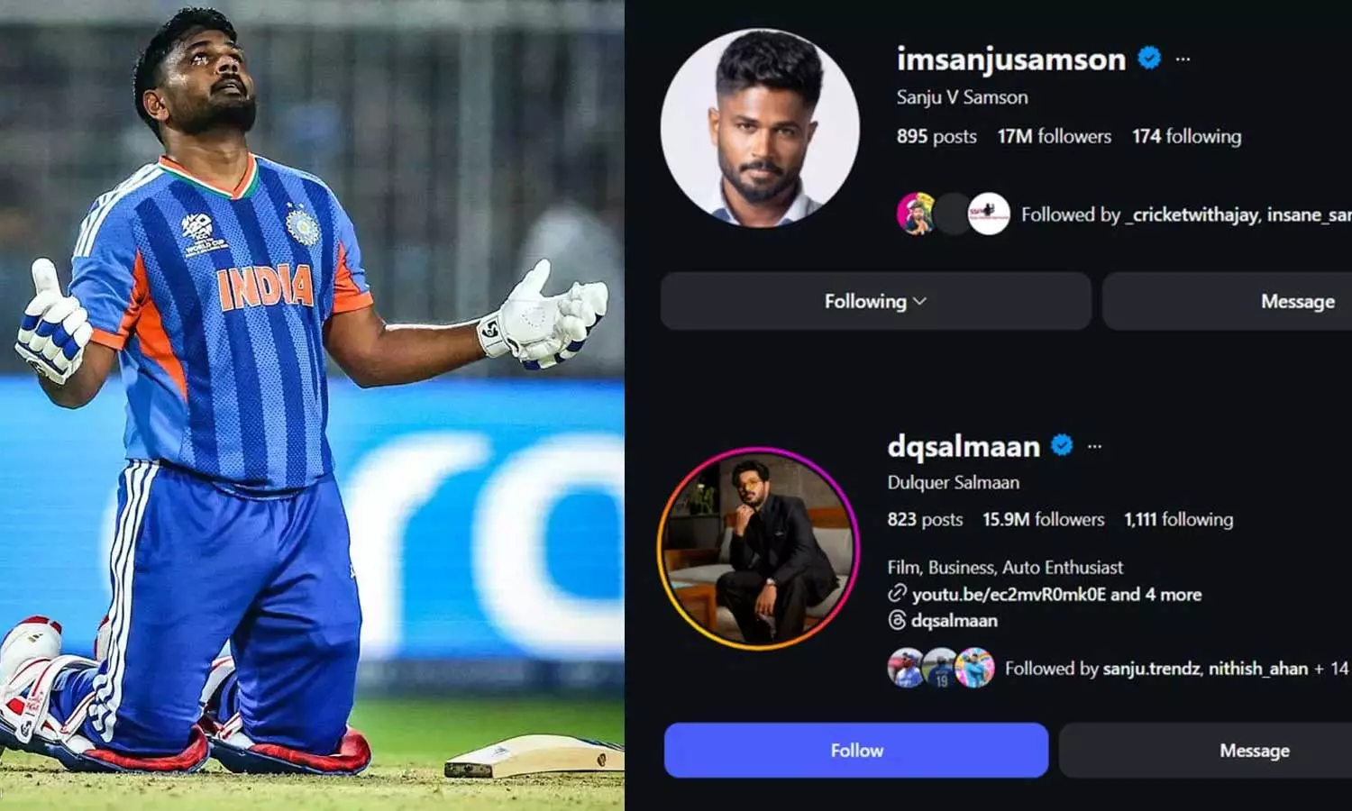 Sanju-Samson-|-இன்ஸ்டாகிராமில்-துல்கர்-சல்மானை-முந்தி-சஞ்சு-சாம்சன்-புதிய-சாதனை