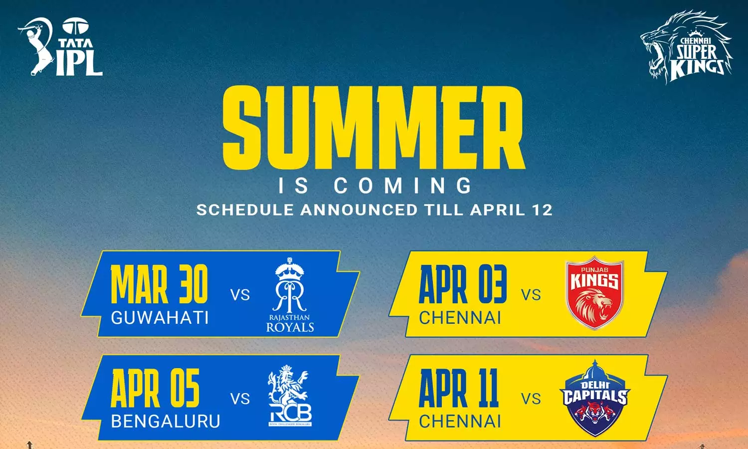 IPL 2026 தொடரில் CSK அணி மோதும் போட்டிகளின் முழு விவரம்!