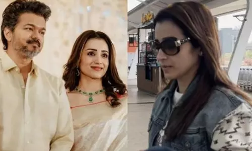 TVK Vijay| சென்னை விமான நிலையத்தில் விஜய் குறித்த கேள்விக்கு மவுனம் காத்த திரிஷா